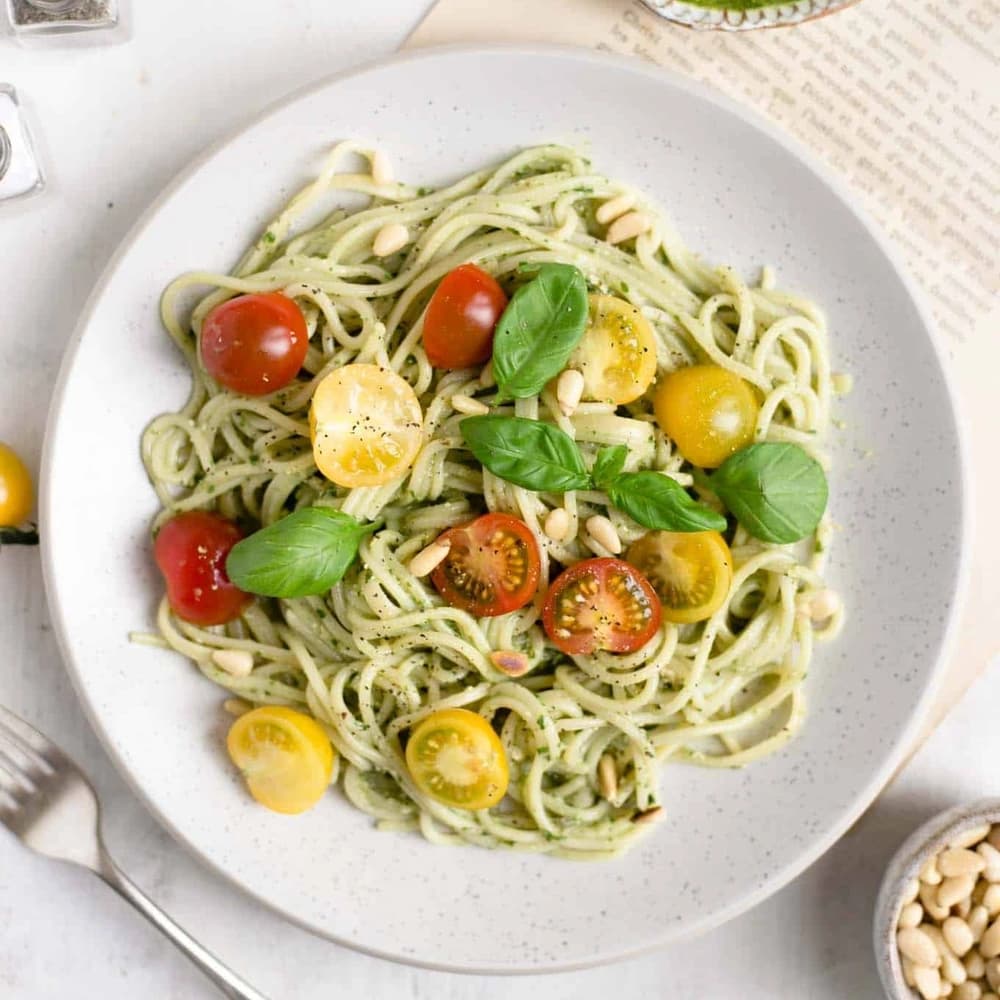 Image of Pesto Pasta with Cherry Tomatoes